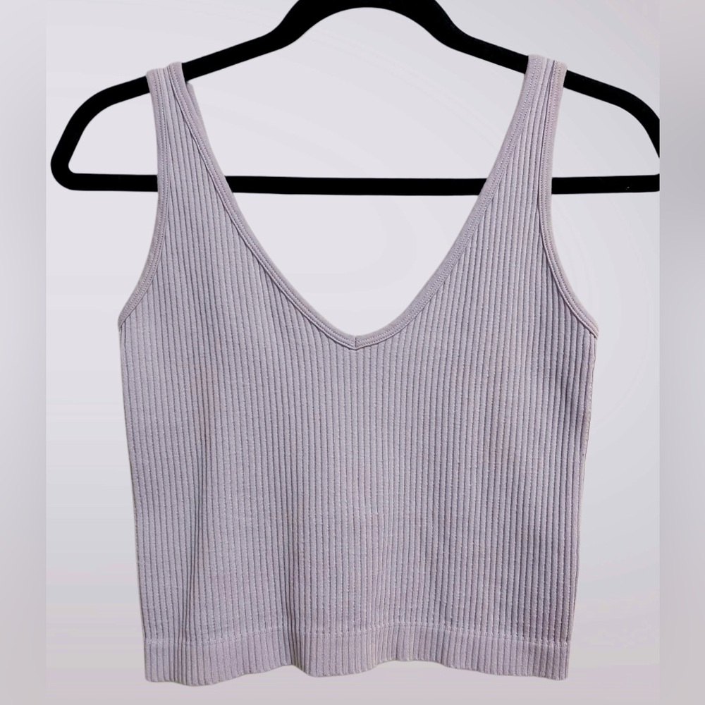 Free People Lavender Ribbed Tank Top